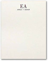 Stacked Moniker Thermography Printed Flat Note Cards by Carlson Craft