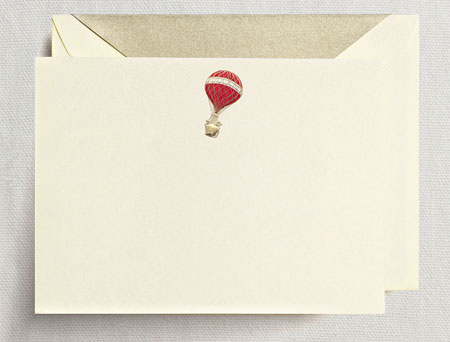 Boxed Stationery Sets by Crane - Hand Engraved Hot Air Balloon Correspondence Card