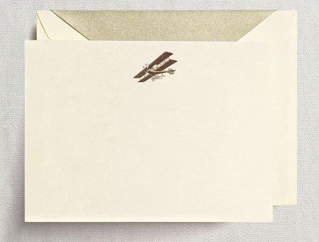 Crane Boxed Stationery Sets - Hand Engraved Airplane Correspondence Card Crane Boxed Stationery Sets - Hand Engraved Airplane Correspondence Card