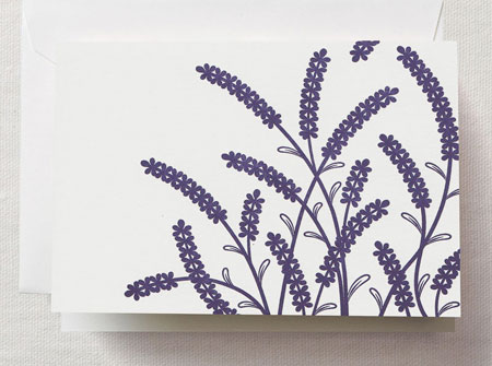 Crane Boxed Stationery Sets - Letterpress Lavender Note Crane Boxed Stationery Sets - Letterpress Lavender Note