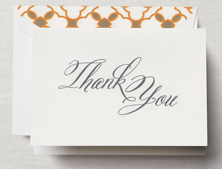 Crane Boxed Stationery Sets - Hand Engraved Script Thank You Note Crane Boxed Stationery Sets - Hand Engraved Script Thank You Note