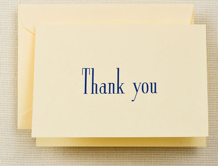 Boxed Stationery Sets by Crane - Navy Thank You Note