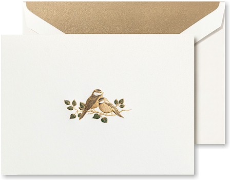 Boxed Stationery Sets by Crane - Hand Engraved Love Bird Note