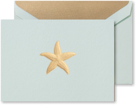 Boxed Stationery Sets by Crane - Hand Engraved Starfish Note