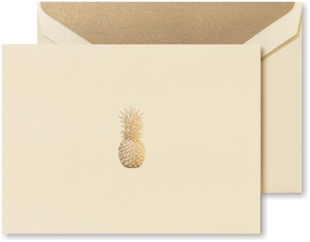 Boxed Stationery Sets by Crane - Hand Engraved Pineapple Note