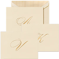 Boxed Stationery Sets by Crane - Hand Engraved Script Initial Note