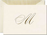 Boxed Stationery Sets by Crane - Hand Engraved Script Initial Note