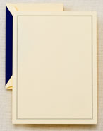 Crane Boxed Stationery Sets - Ecruwhite Regent Blue Triple Hairline Half Sheet