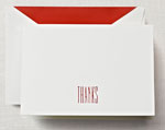 Boxed Stationery Sets by Crane - Hand Engraved Red Thank You Note