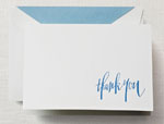 Crane Boxed Stationery Sets - Hand Engraved Newport Blue Thank You Note