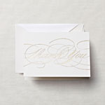 Boxed Stationery Sets by Crane - Gold Flourish Thank You Note