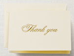 Boxed Stationery Sets by Crane - Gold Foil Script Thank You Note
