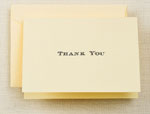 Crane Boxed Stationery Sets - Black Hand Engraved Thank You Note
