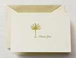 Crane Boxed Stationery Sets - Hand Engraved Palm Tree Thank You Note