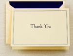 Crane Boxed Stationery Sets - Regent Blue Triple Hairline Thank You Note