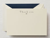 Crane Boxed Stationery Sets - Navy Thank You Card