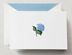 Crane Boxed Stationery Sets - Hand Engraved Blue Hydrangea Note