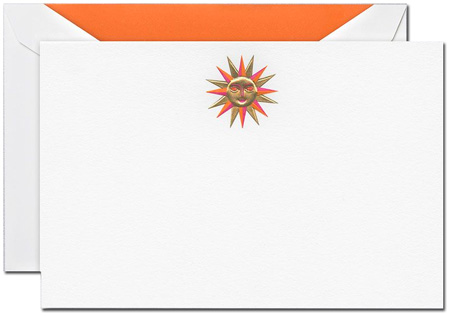 Crane Boxed Stationery Sets - Engraved Sun Correspondence Card Crane Boxed Stationery Sets - Engraved Sun Correspondence Card