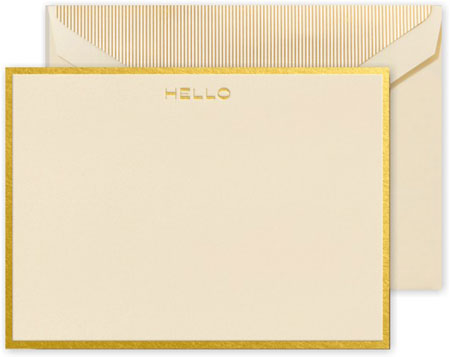 Boxed Correspondence Cards by Crane (Foil Stamped Hello Bordered) Boxed Correspondence Cards by Crane (Foil Stamped Hello Bordered)