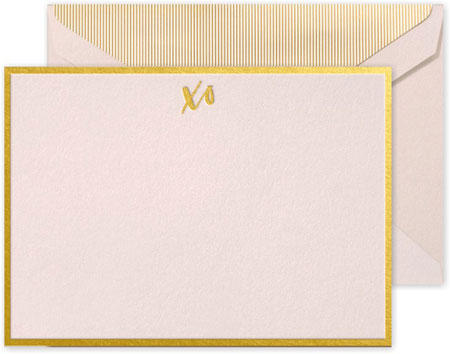 Boxed Correspondence Cards by Crane (Foil Stamped XO Bordered)