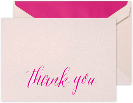 Boxed Thank You Notes by Crane (Calligraphic Pink)