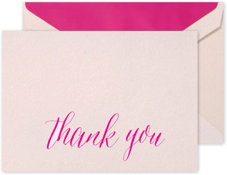 Boxed Thank You Notes by Crane (Calligraphic Pink) Boxed Thank You Notes by Crane (Calligraphic Pink)
