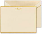 Boxed Correspondence Cards by Crane (Foil Stamped Hello Bordered)