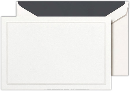 Boxed Correspondence Cards by Crane (Charcoal Triple Hairline Frame Pearl White) Boxed Correspondence Cards by Crane (Charcoal Triple Hairline Frame Pearl White)