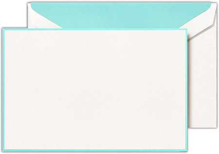 Boxed Correspondence Cards by Crane (Aqua Bordered Pearl White) Boxed Correspondence Cards by Crane (Aqua Bordered Pearl White)