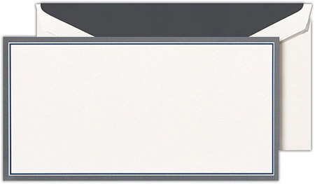Boxed Correspondence Cards by Crane (Charcoal And Navy Bordered Monarch White) Boxed Correspondence Cards by Crane (Charcoal And Navy Bordered Monarch White)