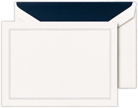 Boxed Folded Notes by Crane (Navy Triple Hairline Frame) Boxed Folded Notes by Crane (Navy Triple Hairline Frame)