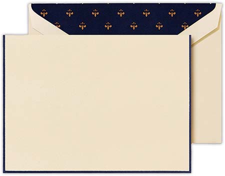 Boxed Folded Notes by Crane (Navy Bordered Fleur De Lis) Boxed Folded Notes by Crane (Navy Bordered Fleur De Lis)