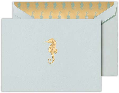 Boxed Folded Notes by Crane (Engraved Seahorse) Boxed Folded Notes by Crane (Engraved Seahorse)