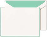 Boxed Folded Notes by Crane (Aqua Bordered Pearl White)