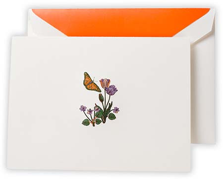 Boxed Folded Notes by Crane (Engraved Butterfly And Flowers) Boxed Folded Notes by Crane (Engraved Butterfly And Flowers)