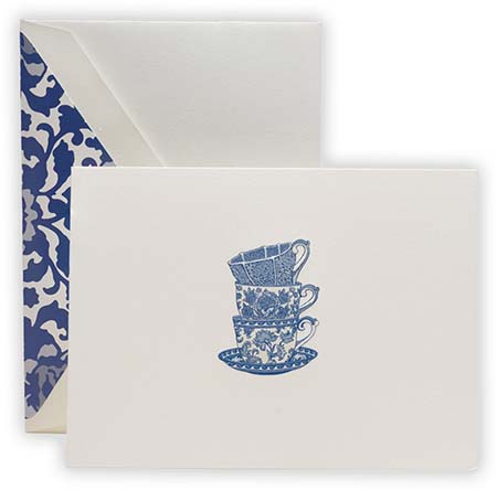Boxed Folded Notes by Crane (Engraved Tea Cups) Boxed Folded Notes by Crane (Engraved Tea Cups)
