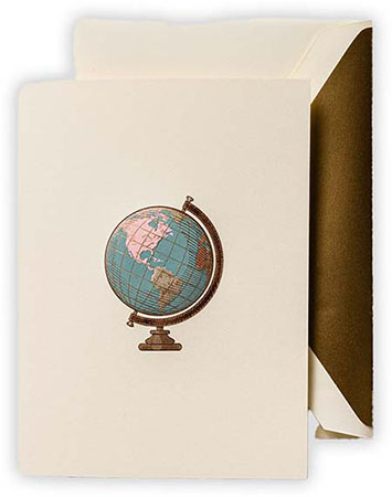 Boxed Folded Notes by Crane (Engraved Vintage Globe) Boxed Folded Notes by Crane (Engraved Vintage Globe)