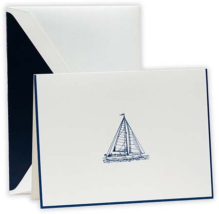Boxed Folded Notes by Crane (Engraved Sailboat) Boxed Folded Notes by Crane (Engraved Sailboat)