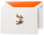 Boxed Folded Notes by Crane (Engraved Butterfly And Flowers)