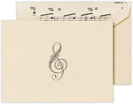 Boxed Stationery Sets by Crane - Treble Clef Note Boxed Stationery Sets by Crane - Treble Clef Note