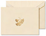 Boxed Stationery Sets by Crane - Hand Engraved Ginkgo Leaf Note