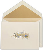 Boxed Stationery Sets by Crane - Hand Engraved Peacock Feather Note
