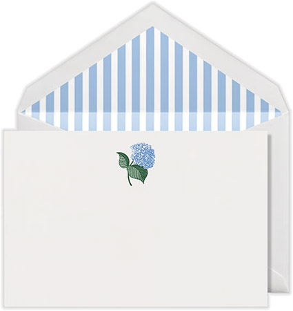 Boxed Correspondence Cards by Crane (Engraved Blue Hydrangea)
