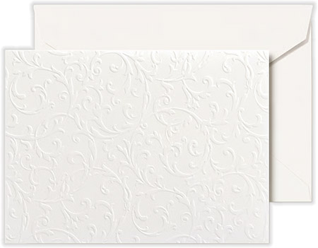Boxed Stationery Sets by Crane - Pearl White Blind Embossed Note