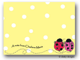 Dinky Designs Flat Note Stationery - Lady Bugs Dinky Designs Flat Note Stationery - Lady Bugs