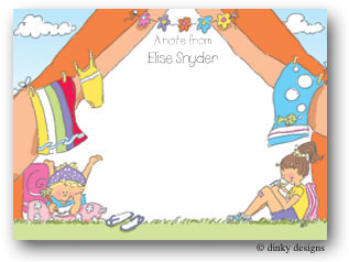 Dinky Designs Flat Note Stationery - Girls In A Tent Dinky Designs Flat Note Stationery - Girls In A Tent