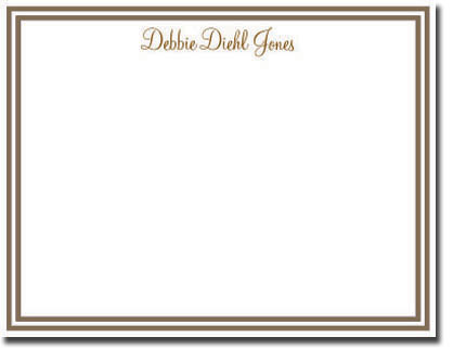 Donovan Designs Stationery/Thank You Notes - Choc Double Border (Flat)