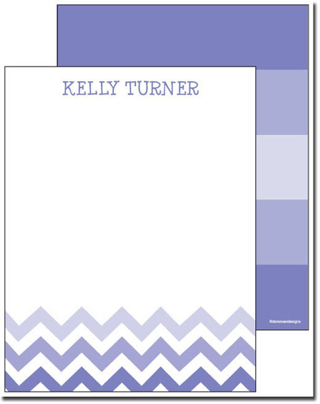 Donovan Designs Stationery/Thank You Notes - Purple Chevron (Flat)