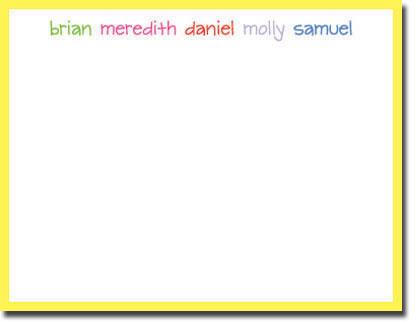 Donovan Designs Stationery/Thank You Notes - Yellow Solid Border (Flat)