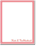 Donovan Designs Stationery/Thank You Notes - Red Double Border (Flat)